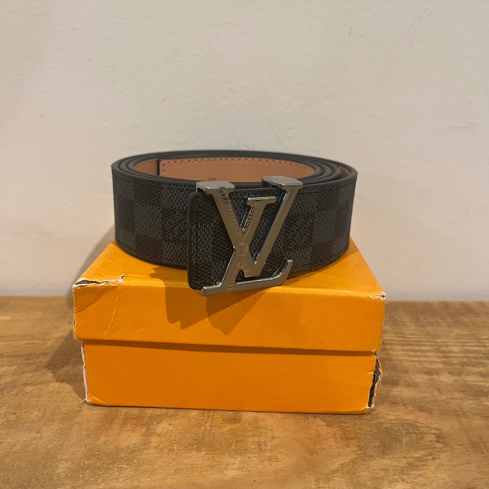 AUTHENTIC Louis Vuitton Monogram Black and Brown Belt